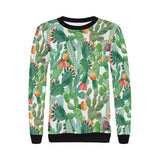 Cactus design pattern copy Women's Crew Neck Sweatshirt