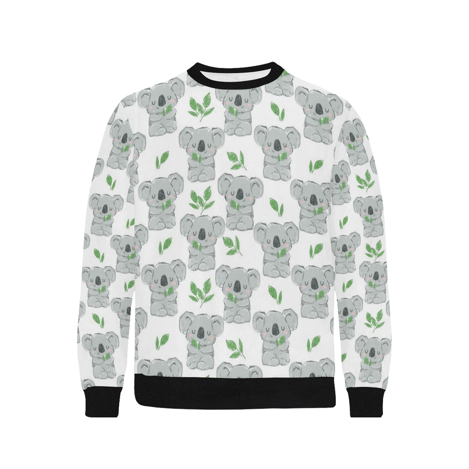 Hand drawn Koala leaves pattern Men's Crew Neck Sweatshirt