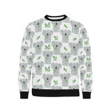Hand drawn Koala leaves pattern Men's Crew Neck Sweatshirt