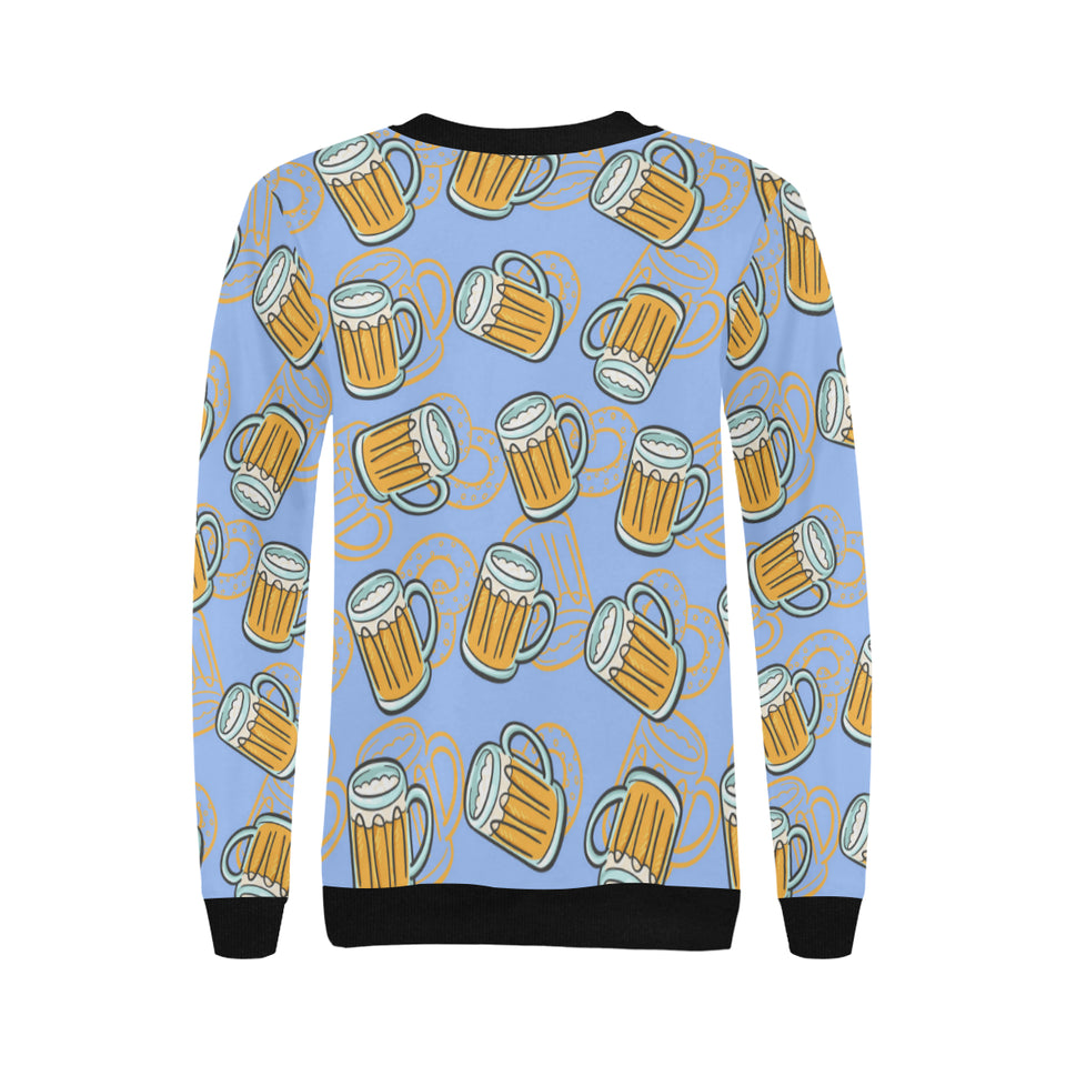 Beer pattern Women's Crew Neck Sweatshirt