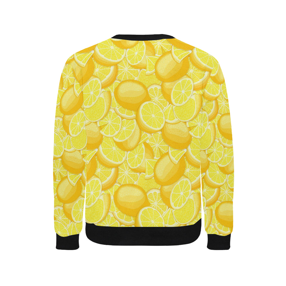 lemon pattern Men's Crew Neck Sweatshirt