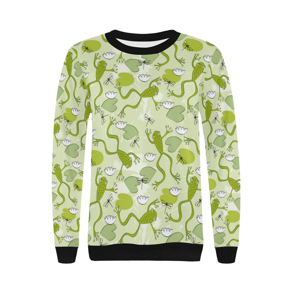 Cute frog dragonfly pattern Women's Crew Neck Sweatshirt