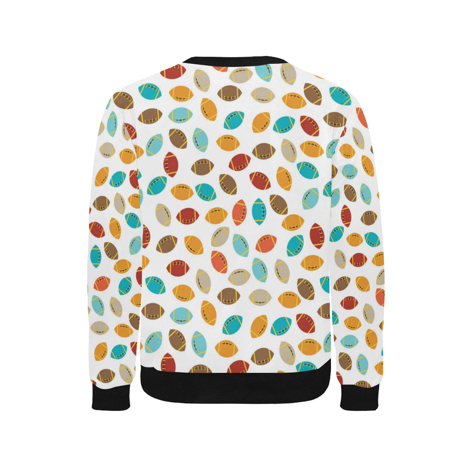 Colorful american football ball pattern Men's Crew Neck Sweatshirt
