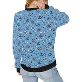 Anchors rudder compass star nautical pattern Women's Crew Neck Sweatshirt