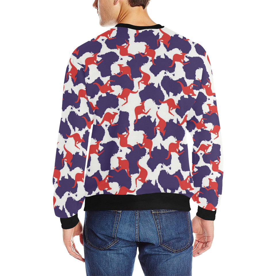 Kangaroo Australian pattern Men's Crew Neck Sweatshirt