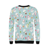 Cute snowman snowflake pattern Women's Crew Neck Sweatshirt
