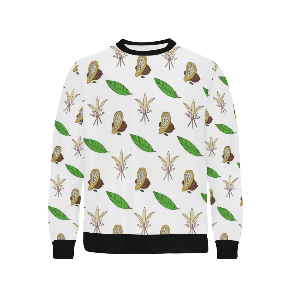 Color hand drawn cacao pattern Men's Crew Neck Sweatshirt
