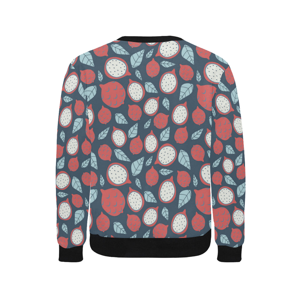 dragon fruits dark blue background Men's Crew Neck Sweatshirt