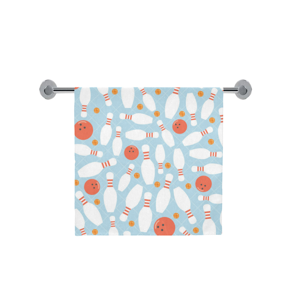 Bowling ball bowling pins blue blackground Bath Towel