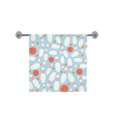 Bowling ball bowling pins blue blackground Bath Towel
