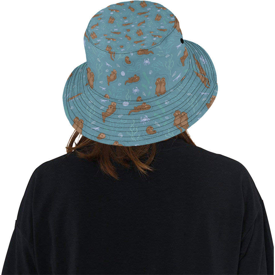 Sea otters pattern Unisex Bucket Hat