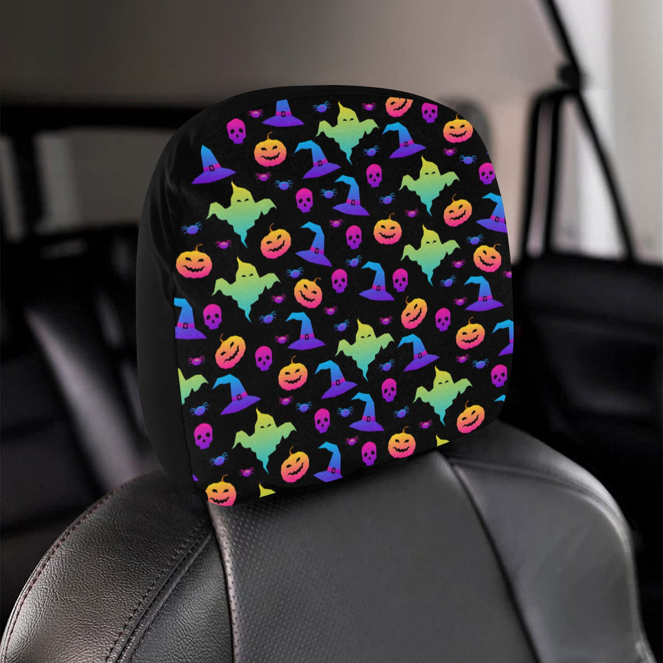 Colorful halloween background Car Headrest Cover
