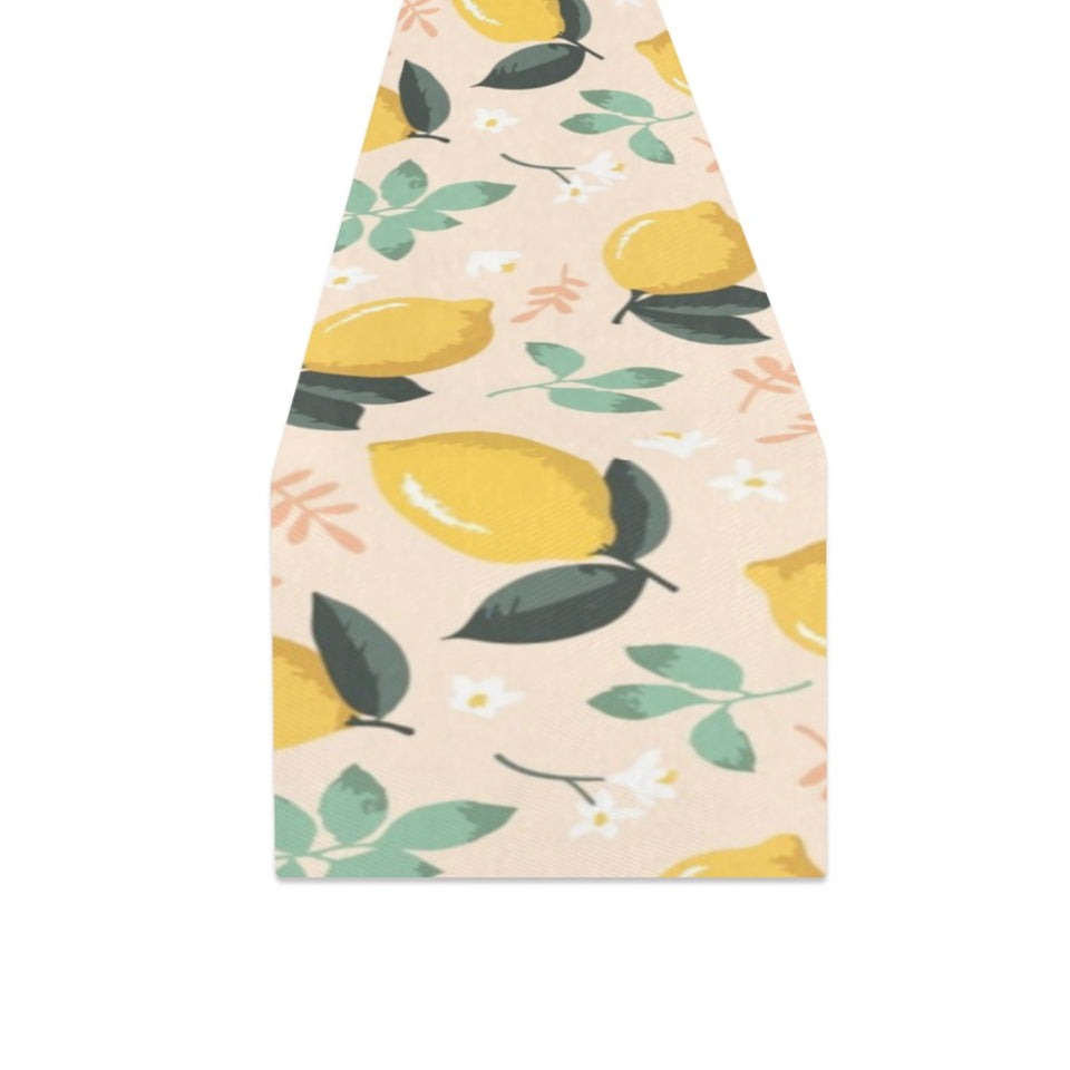 lemon flower leave pattern Table Runner