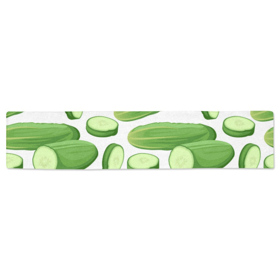 cucumber whole slices pattern Table Runner