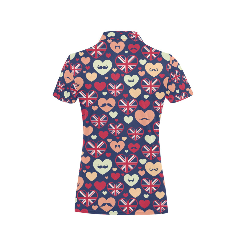 British Pattern Print Design 02 Women's All Over Print Polo Shirt