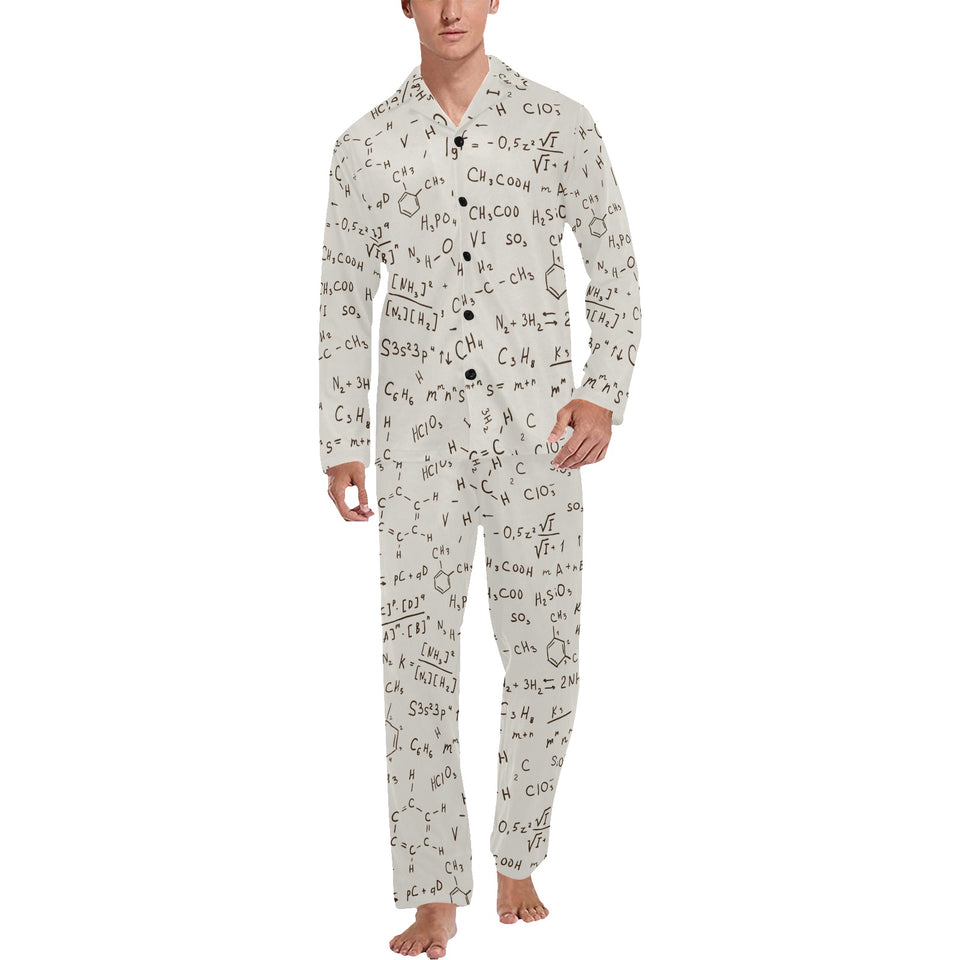 Chemistry Periodic Table Pattern Print Design 04 Men's Long Pajama Set