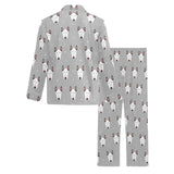 Bull Terrier Pattern Print Design 05 Men's Long Pajama Set