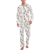 Bull Terrier Pattern Print Design 04 Men's Long Pajama Set