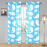 Cute white sea lion seals pattern Gauze Curtain