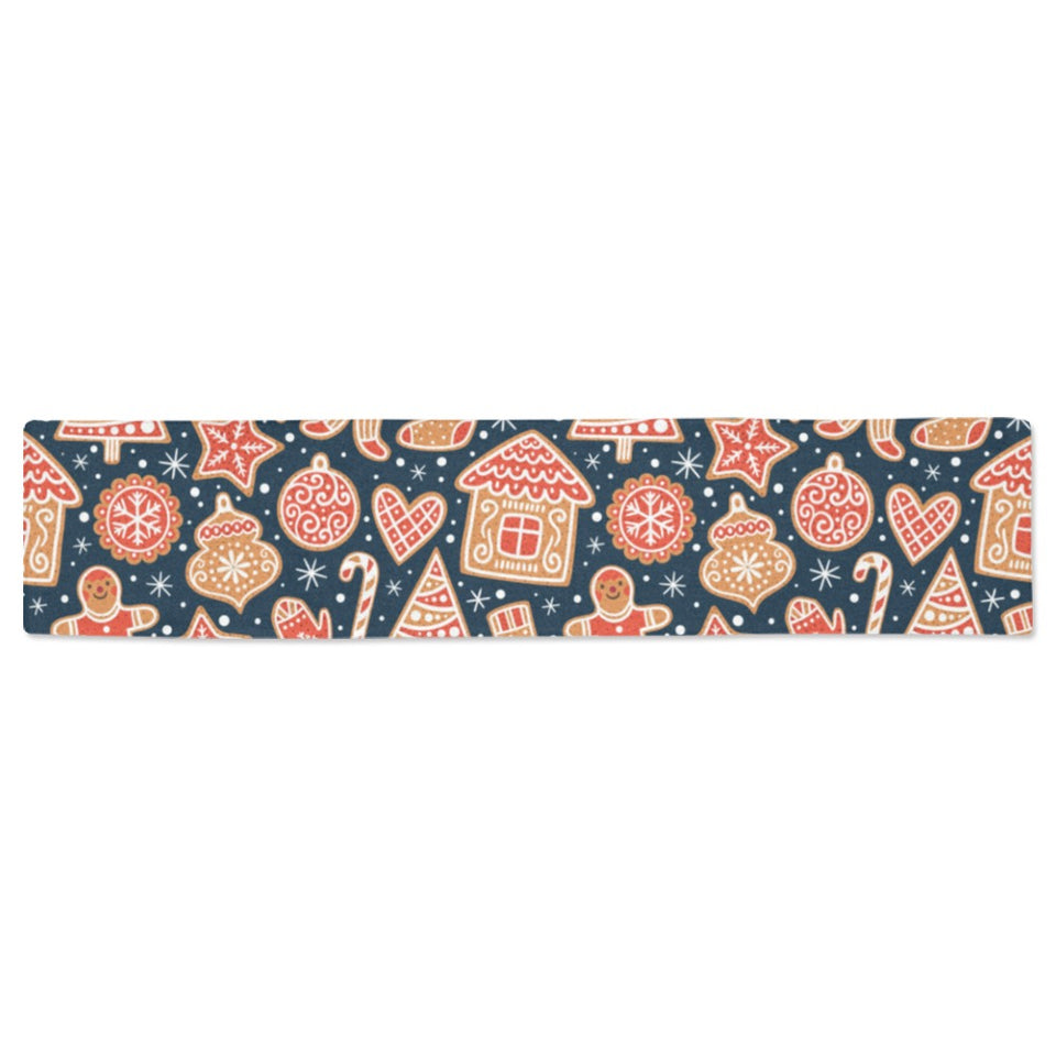 Christmas gingerbread cookie pattern Table Runner