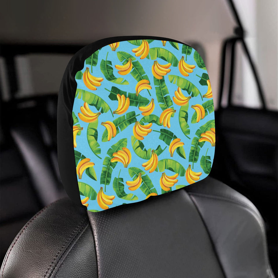 banana leaves banana design pattern Car Headrest Cover