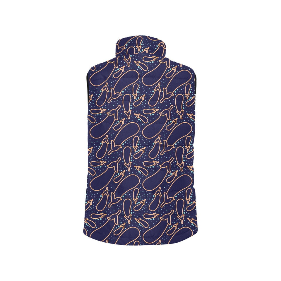Eggplant Pattern Print Design 04 Men's Padded Vest