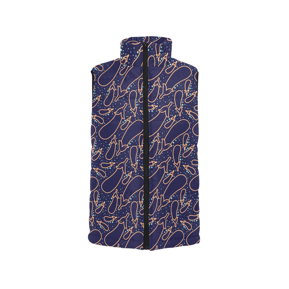 Eggplant Pattern Print Design 04 Men's Padded Vest