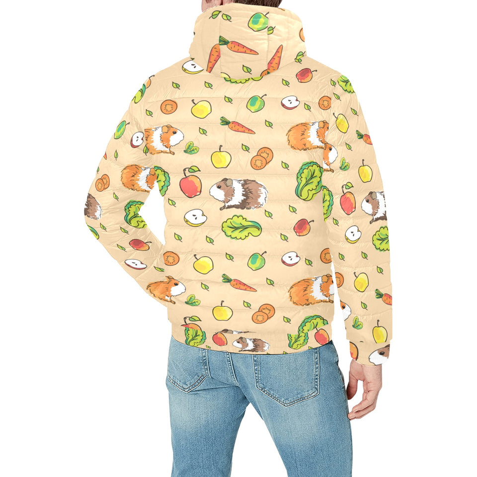 Guinea Pig Pattern Print Design 05 Men's Padded Hooded Jacket