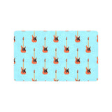 electric guitar pattern light blue background Doormat