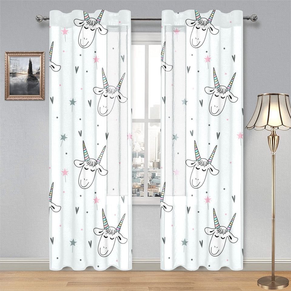 Cute goat design pattern Gauze Curtain