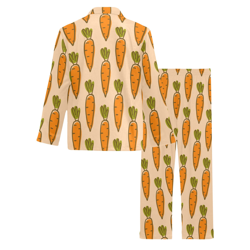 Carrot Pattern Print Design 04 Men's Long Pajama Set
