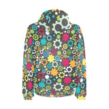 Gear Pattern Print Design 03 Men's Padded Hooded Jacket
