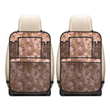Pink sakura cherry blossom drak brown background Car Seat Back Organizer