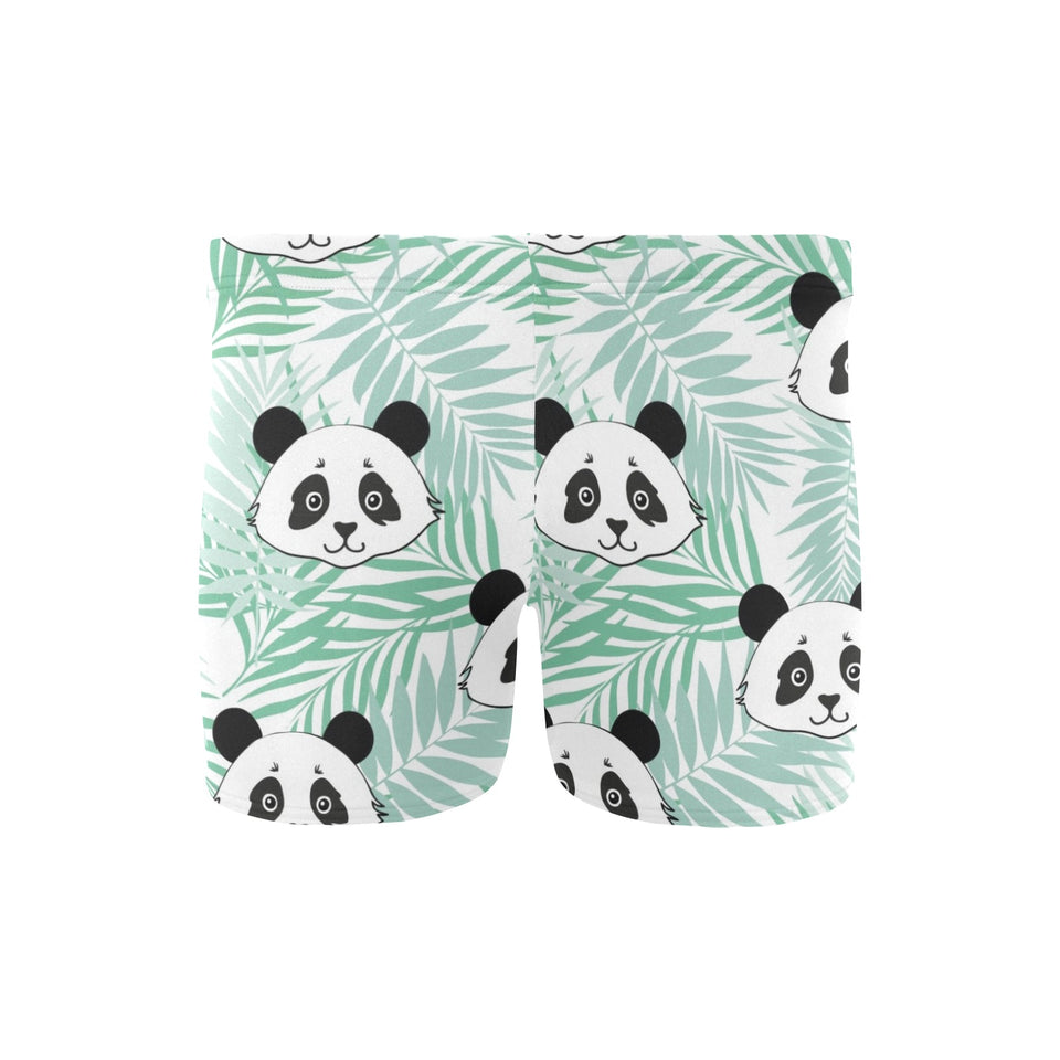 Panda pattern tropical leaves background Men's Swimming Trunks