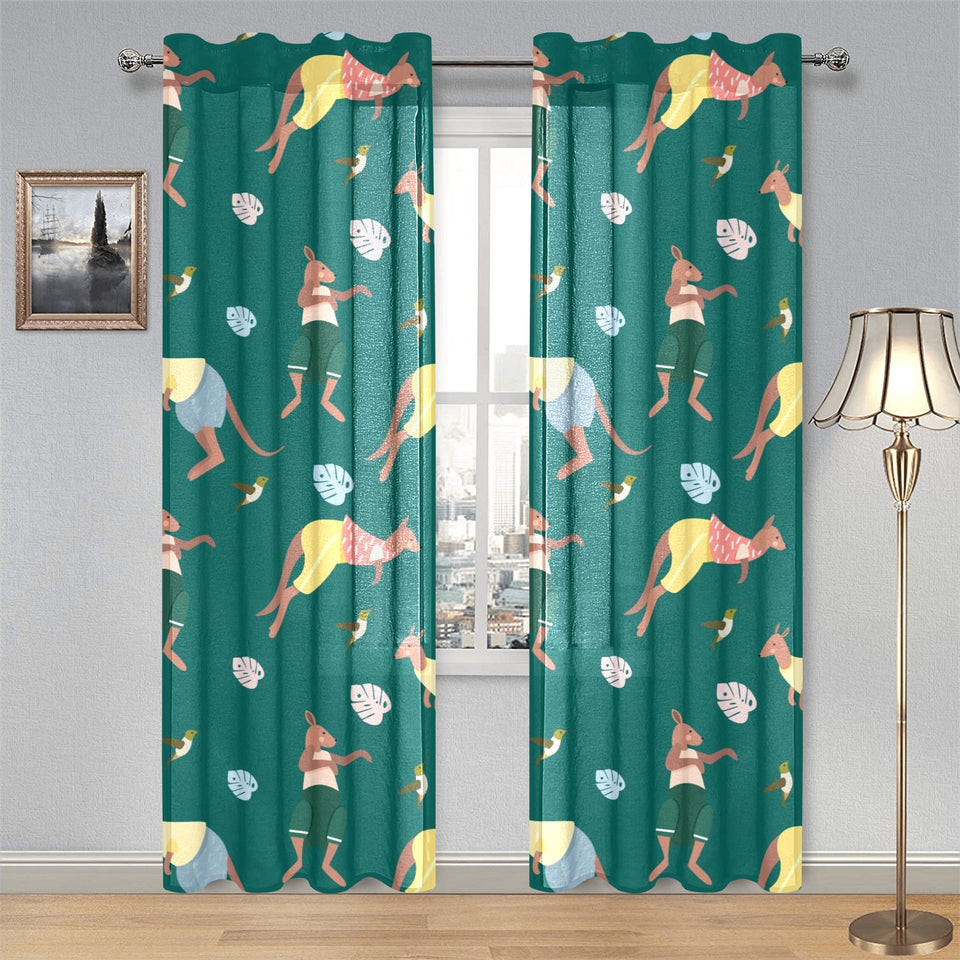 Kangaroo leaves pattern Gauze Curtain