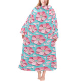 3D sakura cherry blossom pattern Blanket Robe with Sleeves