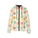 Bicycle Pattern Print Design 01 Women's Padded Hooded Jacket
