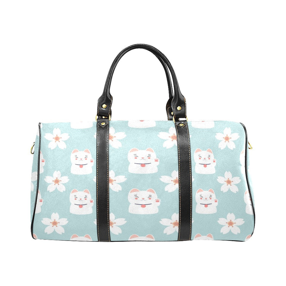 Maneki neko cat sakura Travel Bag