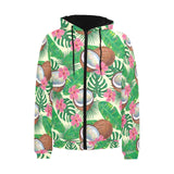 Coconut Pattern Print Design 01 Men's Padded Hooded Jacket
