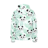 Panda pattern tropical leaves background Kids' Boys' Girls' Padded Hooded Jacket