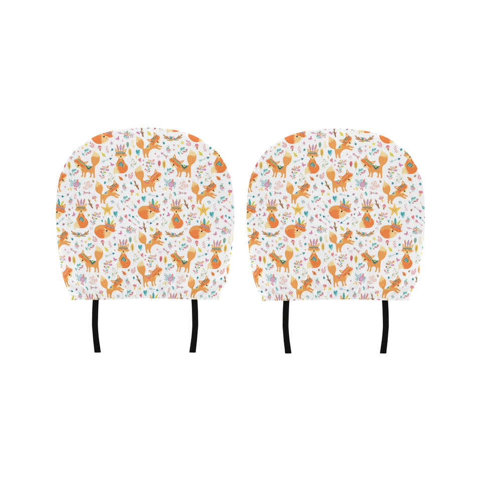 cute tribal fox pattern Car Headrest Cover