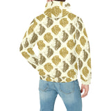 Lion Pattern Print Design 02 Men's Padded Hooded Jacket