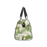 White orchid flower tropical leaves pattern Travel Bag