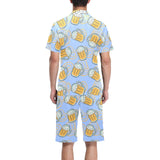 Beer pattern Men's V-Neck Short Pajama Set