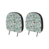 Dragonfly Butterfly Plants insect flower vintage s Car Headrest Cover