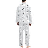 Bull Terrier Pattern Print Design 01 Men's Long Pajama Set