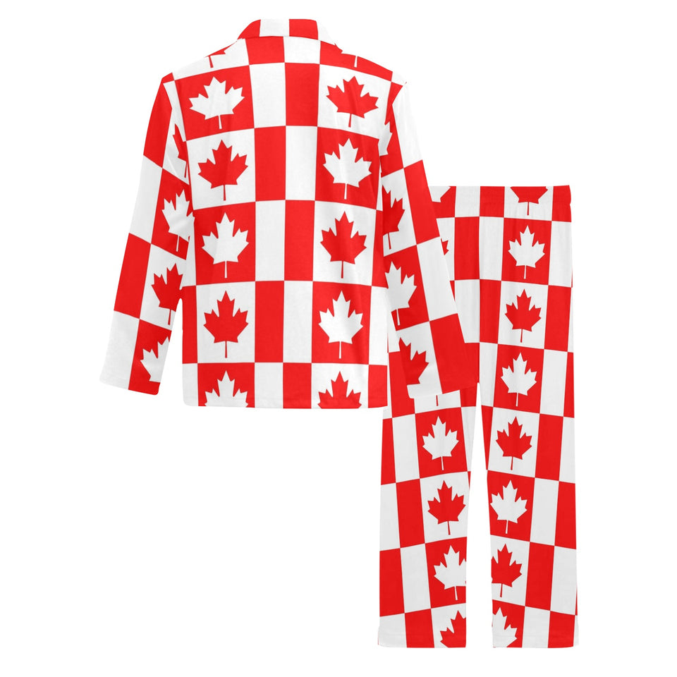 Canada Pattern Print Design 05 Men's Long Pajama Set