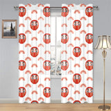 Daruma japanese wooden doll design pattern Gauze Curtain