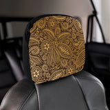 cacao beans tribal polynesian pattern background Car Headrest Cover