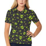 Alien Pattern Print Design 02 Women's All Over Print Polo Shirt